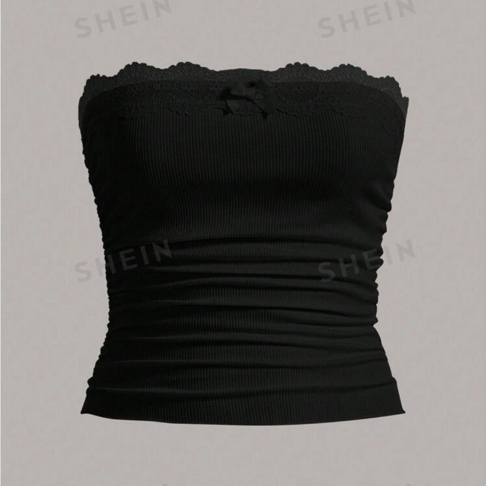 SHEIN Black Lace Tube Top